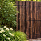 Clôture en panneaux de demi bambou noir