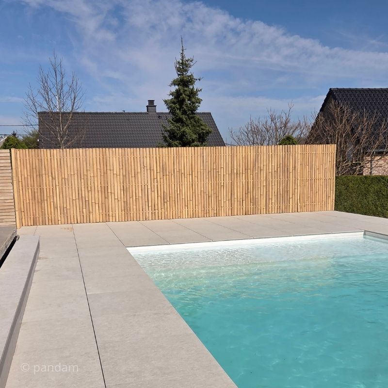 Panneau en bambou clair extérieur ou intérieur (Gros diamètre)