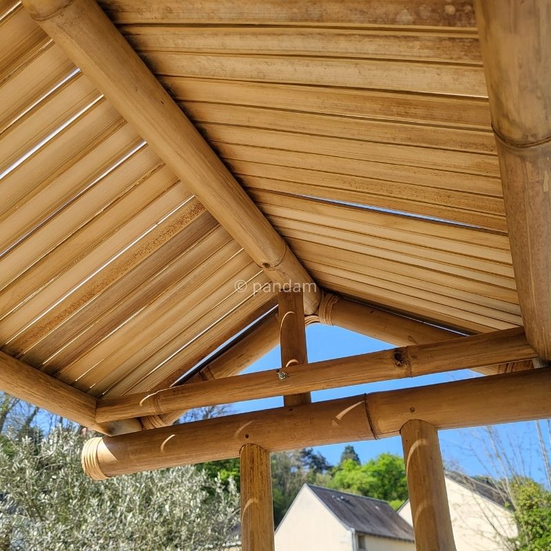 tiki bar en bambou dans le jardin